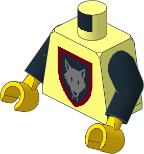 Minifig Torso with Black Arms and Hands with Wolfpack Pattern
