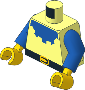 Minifig Torso with Arms and Hands with Forestman Blue Collar Pattern