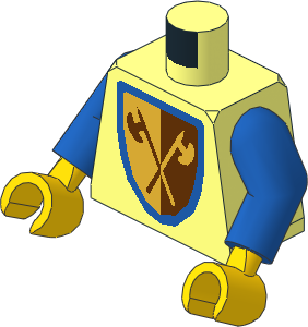 Minifig Torso with Arms and Hands with Castle Crossed Pikes Pattern