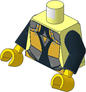 Minifig Torso with Arms and Hands with Female Castle Armour Pattern