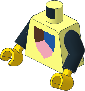 Minifig Torso with Arms and Hands with Tri-Coloured Shield Large Pattern