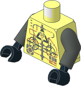 Minifig Torso with Arms and Hands with Insectoids Robot Pattern