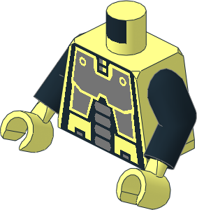 Minifig Torso with Black Arms and Hands with Spyrius Droid Pattern