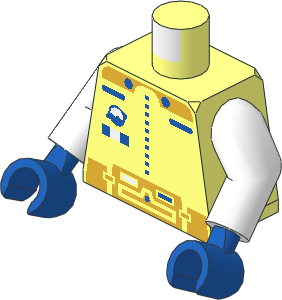 Minifig Torso with Arms and Hands with Gold Ice Planet Pattern