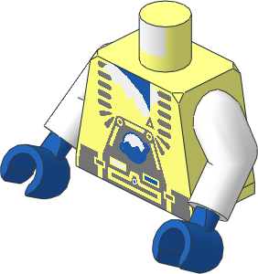 Minifig Torso with Arms and Hands with Silver Ice Planet Pattern