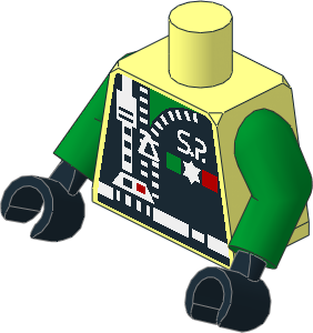 Minifig Torso with Arms and Hands with Space Police II Chief Pattern