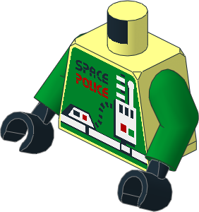Minifig Torso with Arms and Hands with Space Police II and Radio Pattern