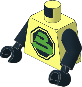Minifig Torso with Arms and Hands with Blacktron II Pattern