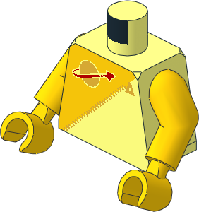 Minifig Torso with Arms and Hands with Yellow Futuron Pattern