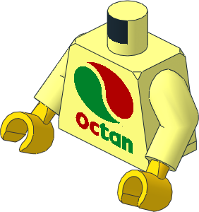 Minifig Torso with Arms and Hands with Octan Logo Pattern