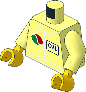 Minifig Torso with Arms and Hands with Octan "OIL" Badge Pattern