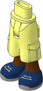 Figure Friends Hips and Legs with Cargo Pants with Reddish Brown Legs, Dark Blue Shoes with Light Bluish Grey Laces and Soles Pattern