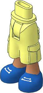 Figure Friends Hips and Legs with Cargo Pants with Nougat Legs and White Laces Blue Sneakers Pattern