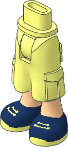 Figure Friends Hips and Legs with Cargo Pants with Light Nougat Legs and Dark Blue Sneakers Pattern