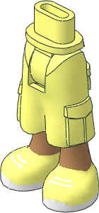 Figure Friends Hips and Legs with Cargo Pants with Medium Nougat Legs and White Laces and Sole Sneakers Pattern