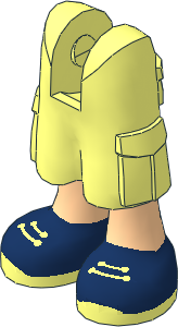 Figure Friends Legs with Cargo Pants with Light Nougat Legs and Dark Blue Sneakers Pattern