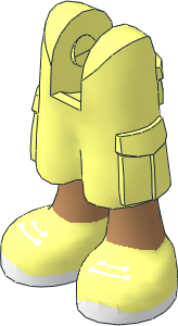 Figure Friends Legs with Cargo Pants with Medium Nougat Legs and White Laces and Sole Sneakers Pattern