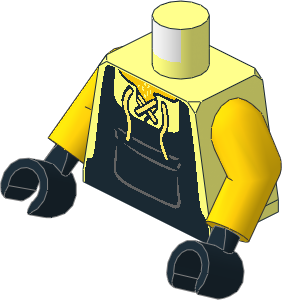 Minifig Torso with Arms and Hands with Apron and Lace Shirt Pattern