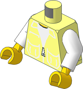 Minifig Torso with Arms and Hands with Vest with Patch Pockets Pattern