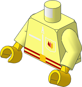 Minifig Torso with Arms and Hands with Modern Firefighter Type 1 Pattern