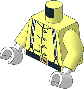 Minifig Torso with Arms and Hands with US Cavalry Soldier Pattern