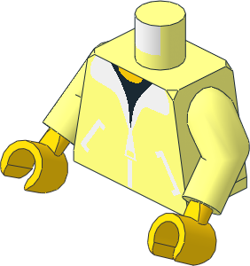 Minifig Torso with Arms and Hands with Bomber Jacket & Black Shirt Pattern