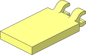 Tile  2 x  3 with Clips Horizontal (Thick C-Clips)
