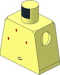 Minifig Torso with Black Navel and Red Spots Pattern