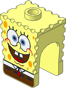 Minifig Head SpongeBob with Happy Pattern