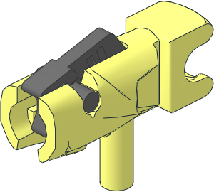 Minifig Gun Shooting Blaster with Socket Joint-8 with Dark Bluish Grey Trigger