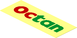 Sticker  1.1 x  2.9 with "Octan" without Border