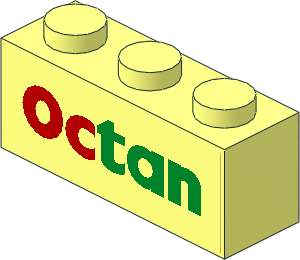 Brick  1 x  3 with "Octan" Sticker