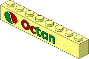 Brick  1 x  8 with Octan Logo Sticker on Left