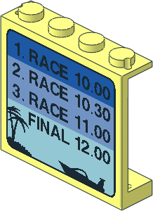 Panel  1 x  4 x  3 with Schedule for Boat Race Sticker