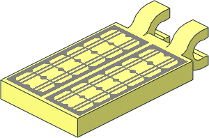 Tile  2 x  3 with Clips Horizontal (Thick U-Clips) with Solar Panels Pattern