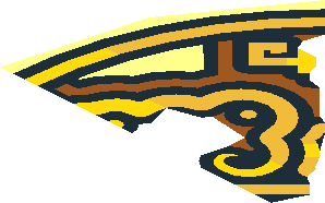 ~Tile  2 x  2 Round with Round Underside Stud with Dark Orange, Yellow and Metallic Gold Decorations (Coin) Pattern 1/8th