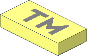 Tile  1 x  2 with Silver "TM" Pattern