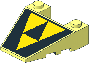 Wedge  4 x  4 with Stud Notches and with Blacktron I Logo Sticker