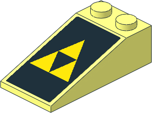 Slope Brick 18  4 x  2 with Blacktron I Logo Sticker