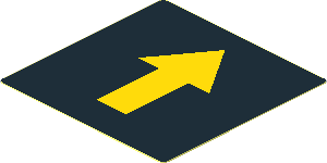 Sticker  1.9 x  1.9 with Yellow Arrow on Black Background