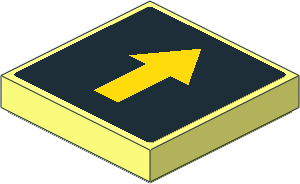 Tile  2 x  2 with Yellow Arrow on Black Background Sticker