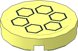 Tile  2 x  2 Round with 6 Black Hexagons Sticker