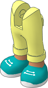 Figure Friends Legs with Folded Trousers with Nougat Feet and Dark Turquoise Shoes with White Laces and Sole Pattern