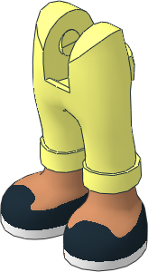 Figure Friends Legs with Folded Trousers with Nougat Feet and Black Ballerina Shoes with White Sole Pattern