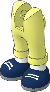 Figure Friends Legs with Folded Trousers with White Feet and Dark Blue Shoes with White Laces and Light Bluish Grey Sole Pattern