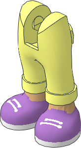 Figure Friends Legs with Folded Trousers with white Feet and Medium Lavender Shoes with White Laces and Sole Pattern