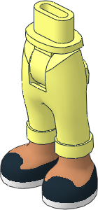 Figure Friends Hips and Legs with Folded Trousers with Nougat Feet and Black Ballerina Shoes with White Sole Pattern