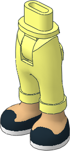 Figure Friends Hips and Legs with Folded Trousers with Medium Tan Feet and Black Ballerina Shoes with White Sole Pattern