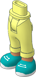 Figure Friends Hips and Legs with Nougat Feet and Dark Turquoise Shoes with White Laces and Sole Pattern