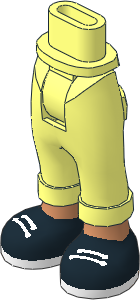 Figure Friends Hips and Legs with Folded Trousers with Nougat Feet and Black Shoes with White Laces and Sole Pattern